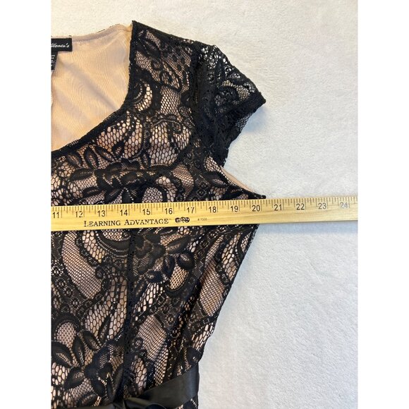 Candalite Women's Black Evening Gown Formal Maxi Party Dress Lace Size 1X - Picture 5 of 6